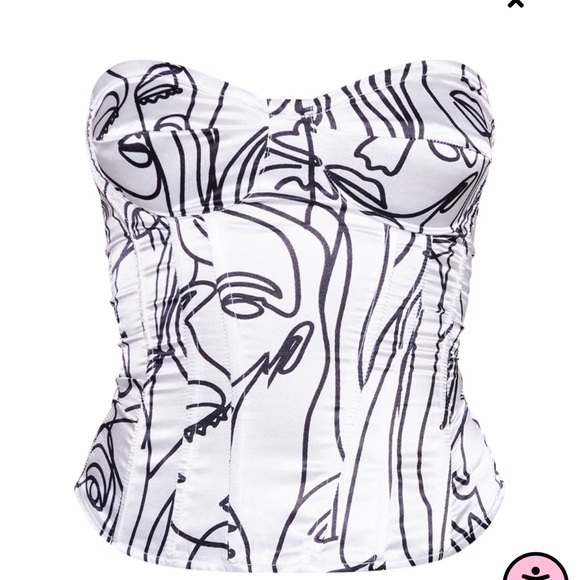 Black and White Face corset - Picture 2 of 2